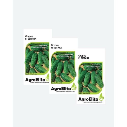 Семена Огурец Беттина F1, 5шт, AgroElita, Nunhems(3 упаковки) семена огурец барвина f1 5шт agroelita nunhems 3 упаковки