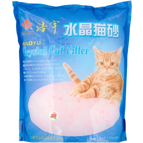 Впитывающий наполнитель Haoyu Силикагелевый Цветочный, 3.8л наполнитель для кошачьих туалетов cat litter crystal силикагелевый 7 6 л