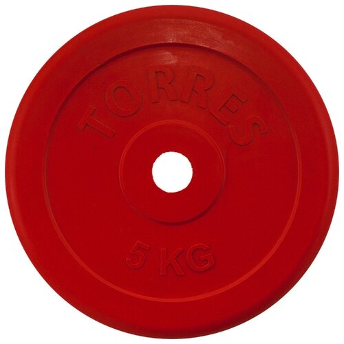 фото Диск для штанги torres, 5 кг, красный (pl50405)