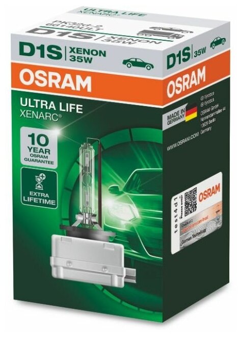 OSRAM 66140ULT 66140ULT_лампа XENARC ULTRA LIFE! 1шт. (D1S) 85V 35W PK32d-2 ув. срок службы до 4х раз\