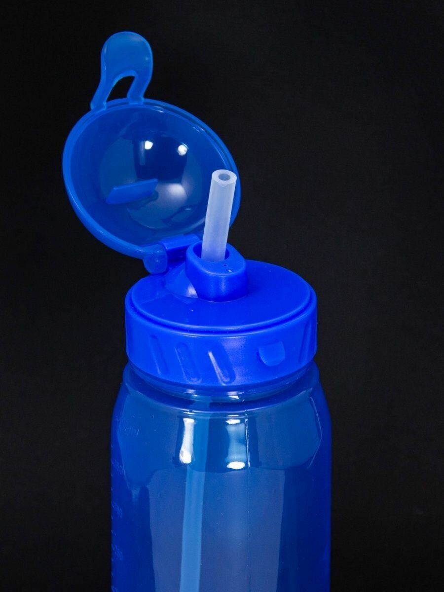 Пластиковая детская бутылка для воды с трубочкой в школу - фотография № 4
