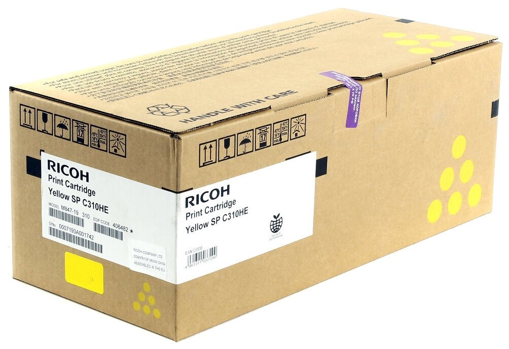 Картридж Ricoh SP C310HE Yellow, 6000 стр, желтый