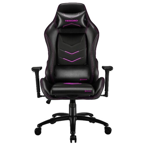 фото Компьютерное кресло tesoro alphaeon s3 игровое, обивка: искусственная кожа, цвет: черный/розовый
