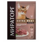 Мираторг Winner EXTRA MEAT 400гр х 10шт, полнорационный сухой корм с говядиной Black angus для домашних кошек старше одного года 400 г - изображение