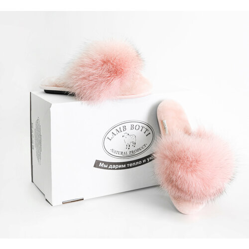 фото Тапочки lamb botti, натуральный мех, размер 36, розовый
