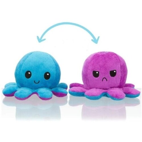 Мягкая игрушка Осьминог перевертыш синий, фиолетовый