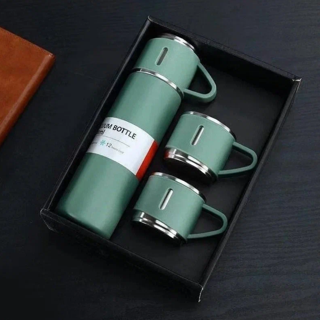 Термос вакуумный с двумя кружками / Подарочный набор / Объем 500 мл - фотография № 5