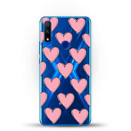 фото Силиконовый чехол узор из сердец на honor 9x andy & paul