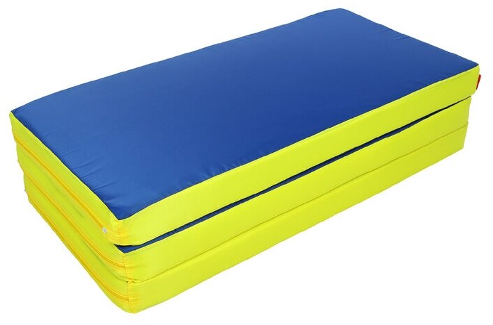 Мат ONLITOP, размер 100 x 150 x 8 см, 2 сложения, ткань oxford, цвет синий, жёлтый