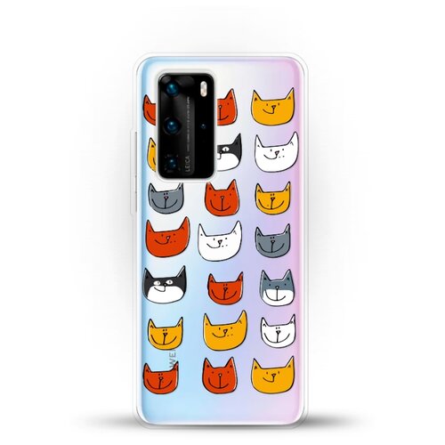 фото Силиконовый чехол узор из котов на huawei p40 pro andy & paul