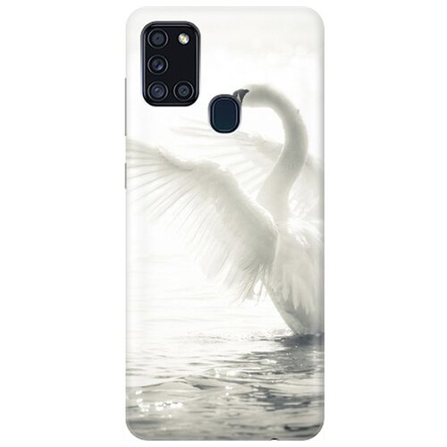 фото Ультратонкий силиконовый чехол-накладка для samsung galaxy a21s с принтом "лебедь" gosso