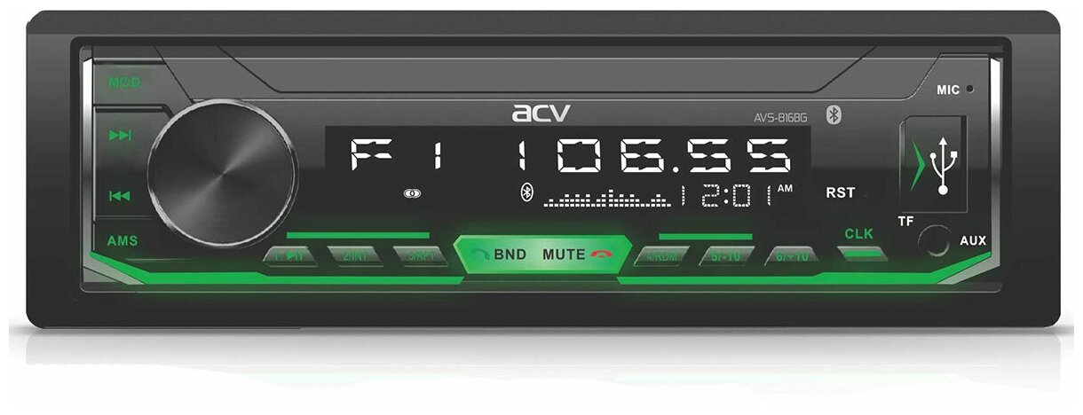  ACV AVS-816BG 1din//Bluetooth/USB/AUX/SD/FM/4*50