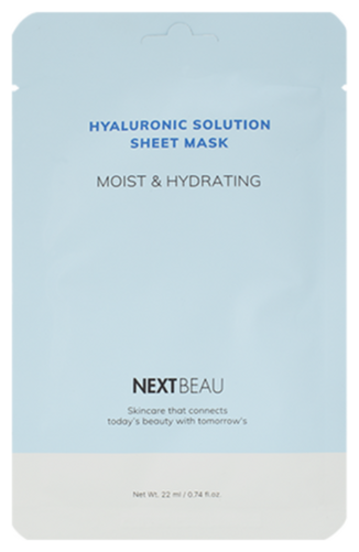 NEXTBEAU Маска тканевая с гиалуроновой кислотой - hyaluronic solution moist & hydrating, 22мл