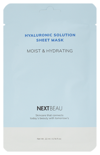 NEXTBEAU Маска тканевая с гиалуроновой кислотой - hyaluronic solution moist & hydrating 22мл