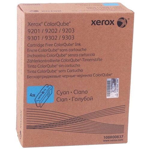 Твердые чернила Xerox 108R00837, 9250 стр, голубой твердые чернила xerox 108r00669