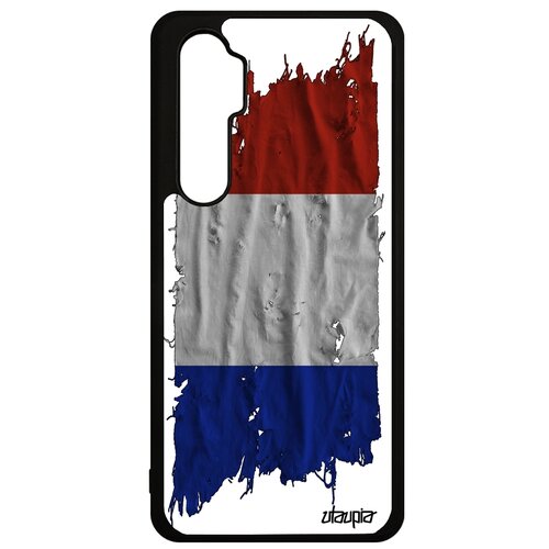 фото Чехол на телефон mi note 10 lite, "флаг франции на ткани" государственный патриот utaupia