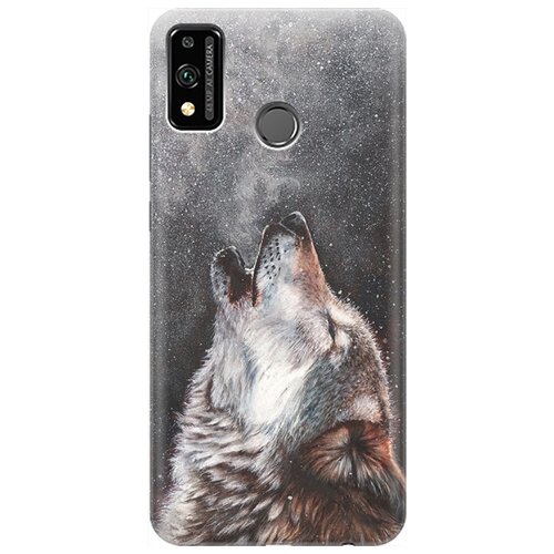 фото Ультратонкий силиконовый чехол-накладка для honor 9x lite с принтом "морозный волк" gosso