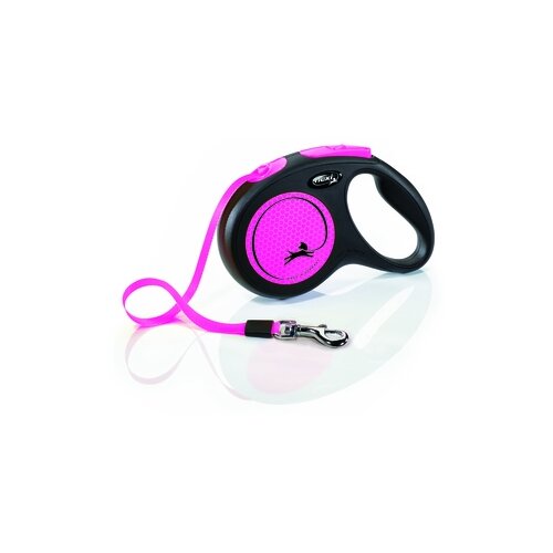 Поводок-рулетка для собак Flexi New Neon S ленточный 5 м розовый flexi flexi коробка для лакомств или одноразовых пакетов светло серая 100 г