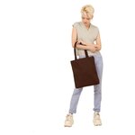 Сумка-шоппер eco.hizmat Ecoshopper коричневый 100% хлопок - изображение