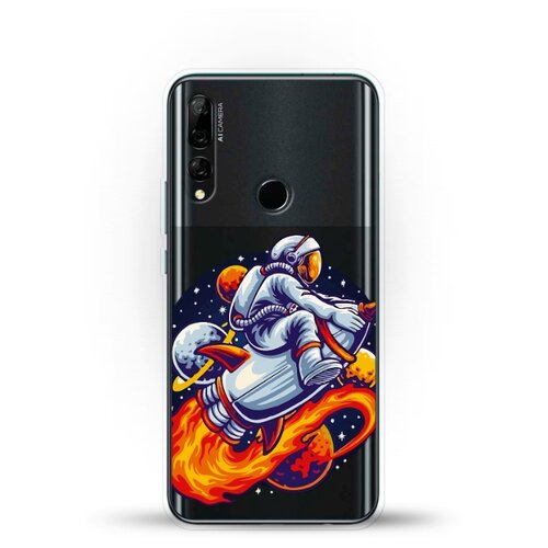 фото Силиконовый чехол астронавт на ракете на huawei y9 prime (2019) andy & paul