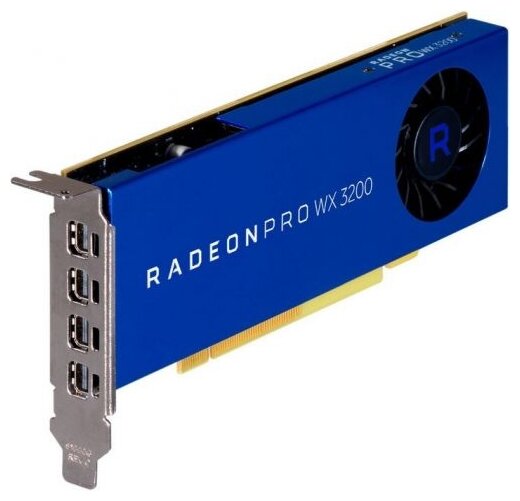 DELL Видеокарта Dell PCI-E 490-BFQS AMD Radeon Pro WX3200 4096Mb 128 GDDR5 mDPx4 HDCP oem low profile 490-BFQS