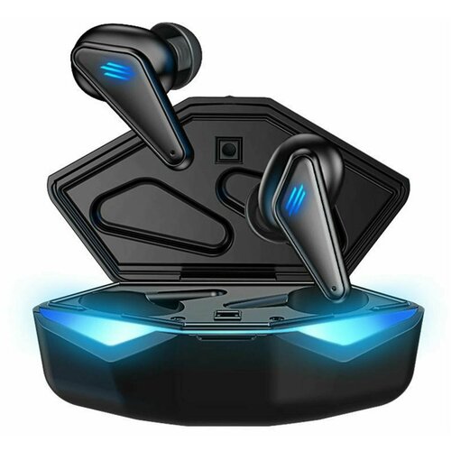 Bluetooth наушники вкладыши с подсветкой игровые гарнитура с микрофоном 3D стерео беспроводные наушники с объемным звуком Черный 124900₽