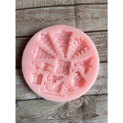 Силиконовый Молд для рукоделия Большой новогодний набор S