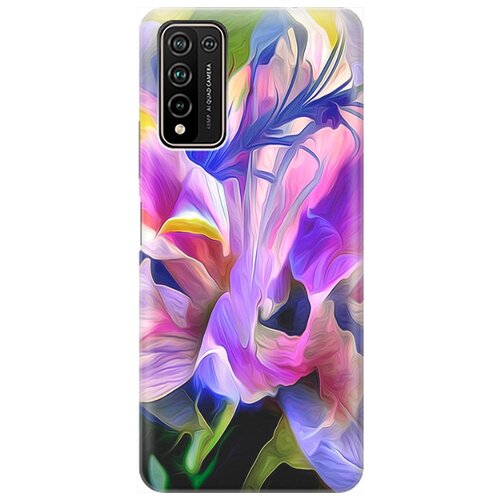 фото Ультратонкий силиконовый чехол-накладка для honor 10x lite с принтом "цветочная абстракция" gosso