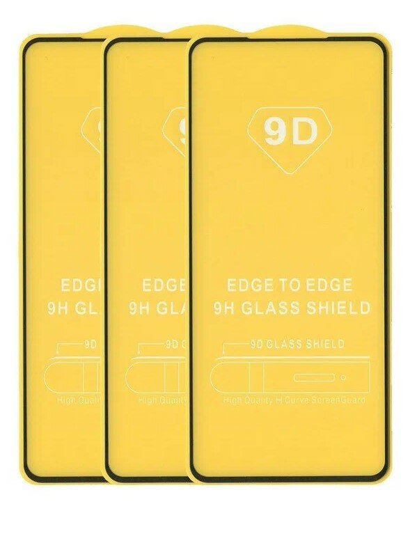 Защитное стекло для Xiaomi Poco F3, комплект 3 шт, 2.5D, полная наклейка