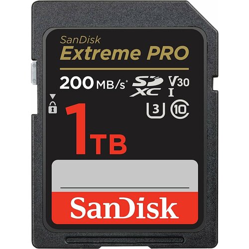 Флеш карта SD 1TB SanDisk SDXC Class 10 V30 UHS-I U3 Extreme Pro 200MB/s (SDSDXXD-1T00-GN4IN) карта памяти 1tb sd sandisk extreme pro sdsdxxd 1t00 gn4in