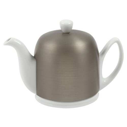 фото Заварной чайник salam 0,7 л, фарфор, белый с крышкой бронзового цвета, guy degrenne