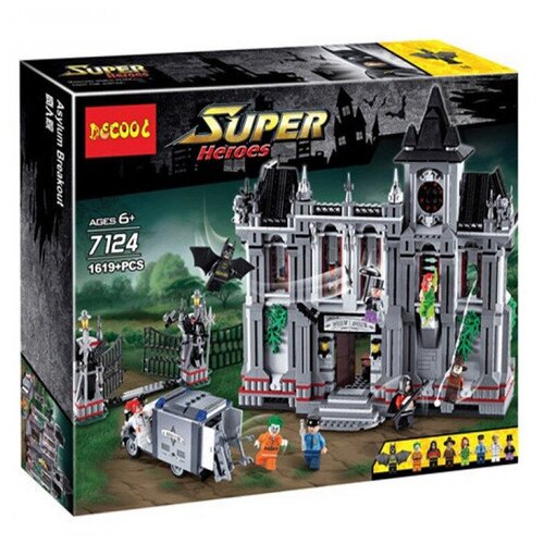 Конструктор Jisi bricks (Decool) Super Heroes 7124 Побег из клиники Аркхэм, 1619 дет.