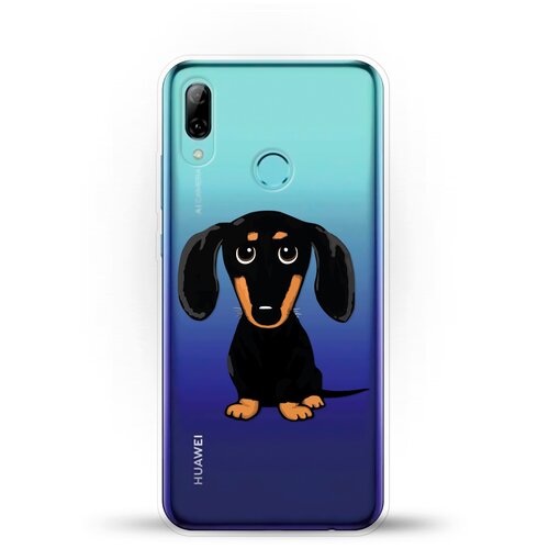 фото Силиконовый чехол черная такса на huawei p smart (2019) andy & paul