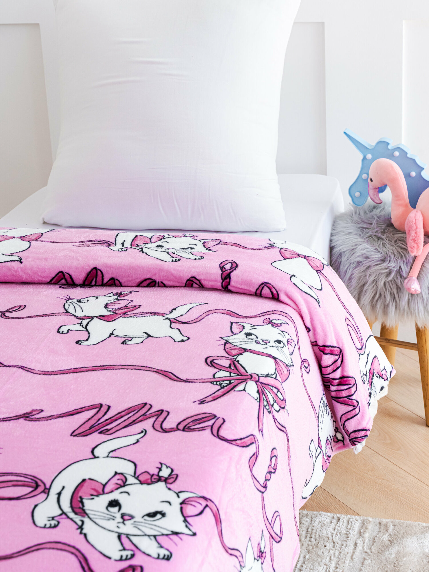 Плед Павлинка Кошка Мари, 150х100 см, 1- спальный, розовый - фотография № 10