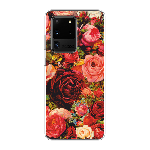 Силиконовый чехол на Samsung Galaxy S20 Ultra / Самсунг Галакси S20 Ультра Розы винтажные
