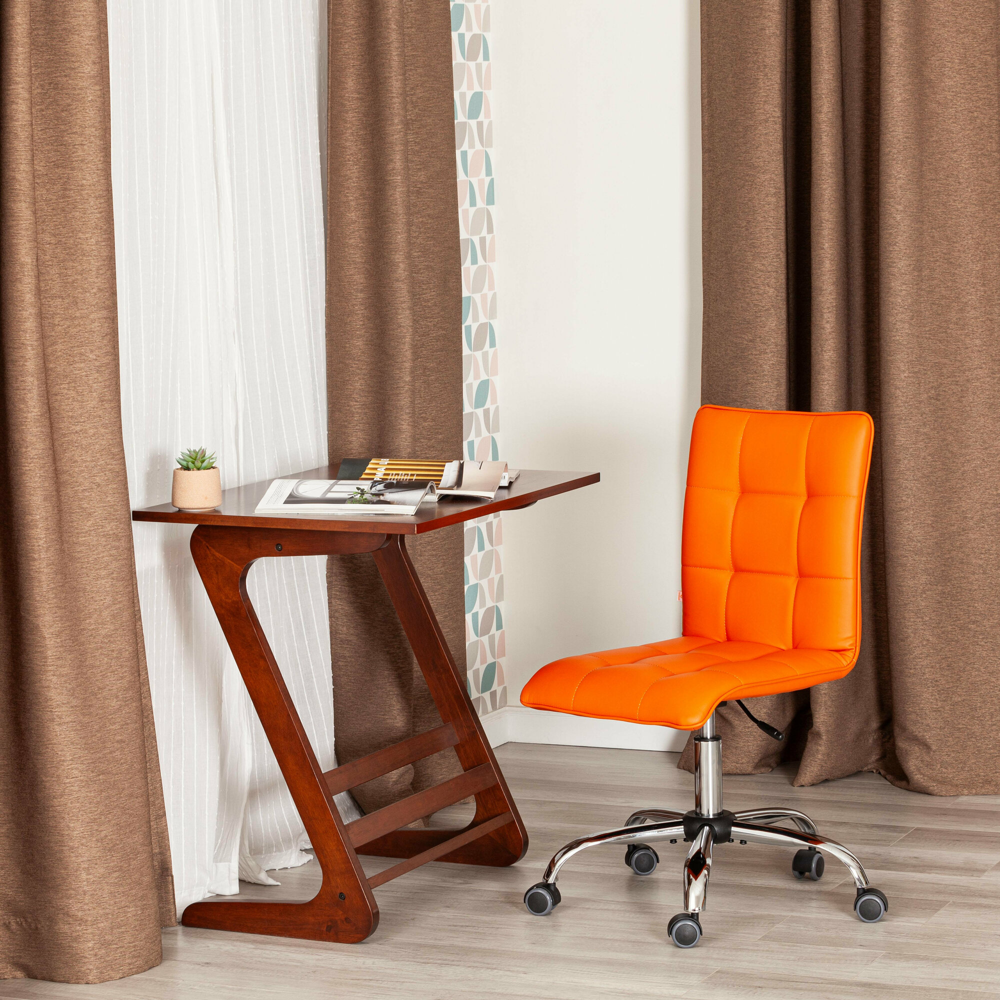 Кресло Tetchair ZERO, кож/зам, оранжевый, 14-43