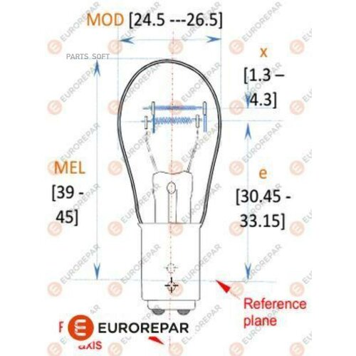 EuroRepar 1616431380 Лампа P21/5W Eurorepar 1616431380