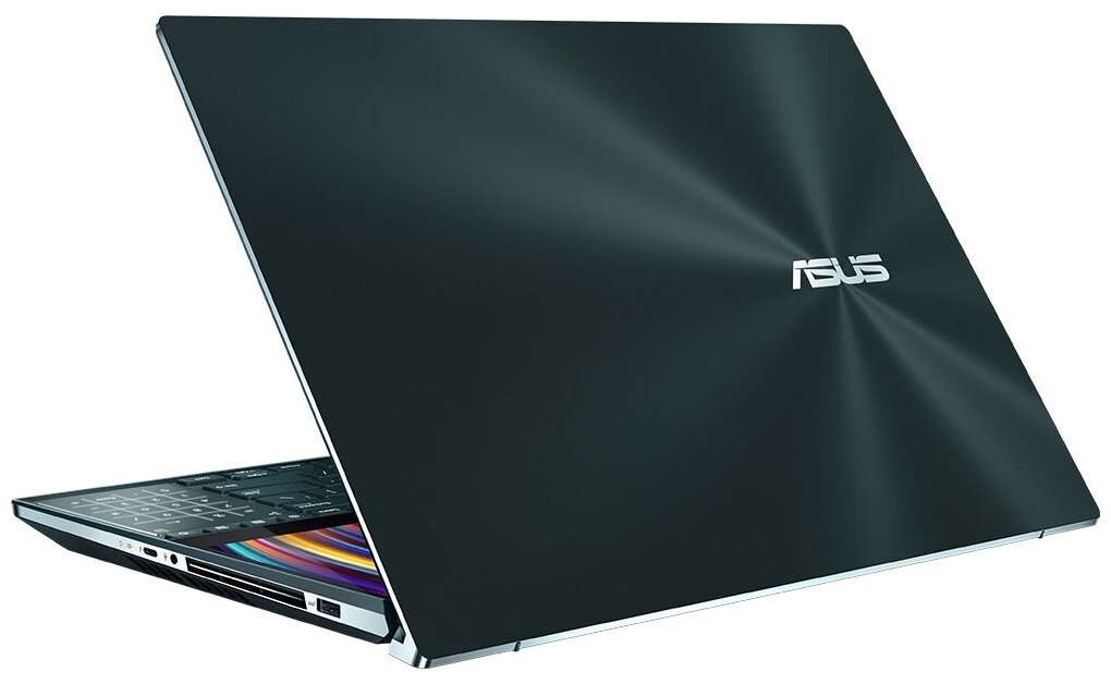 156 Ноутбук ASUS ZenBook Pro Duo UX581LV-H2014R 3840x2160 Intel Core i9 10980HK 24 ГГц RAM 32 ГБ SSD 1 ТБ NVIDIA GeForce RTX 2060 Windows 10 Pro 90NB0RQ1-M02360 синий
