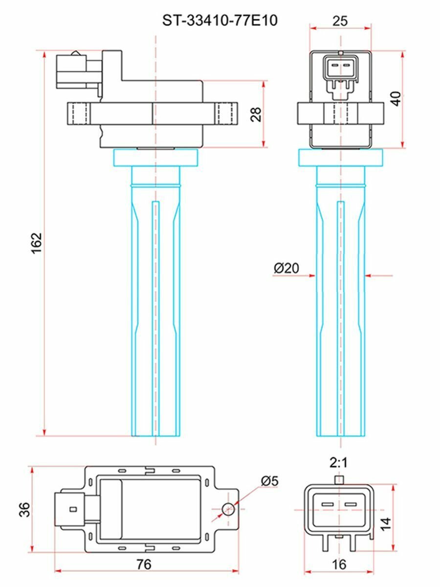 SAT ST-33410-77E10 Катушка зажигания SUZUKI GRAND VITARA 05- J20A/VITARA 94-98 H20A