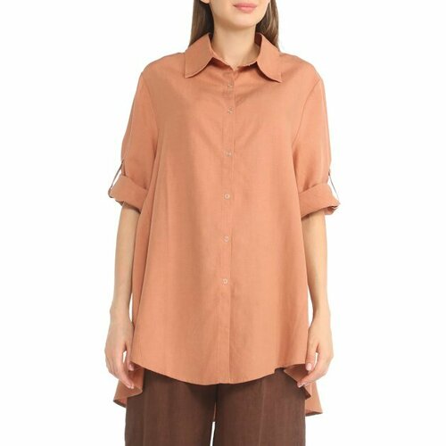 Рубашка Maison David, размер L, бежево-коричневый рубашка maison david размер l бежево розовый