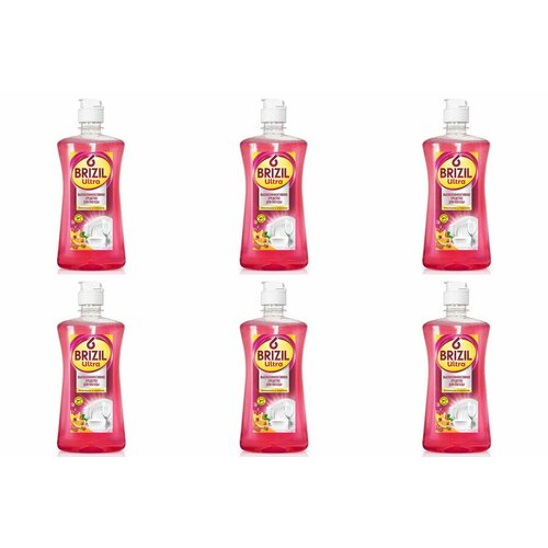 Brizil Средство для посуды ULTRA с флиптопом апельсин и малина, 500 мл, 6 шт