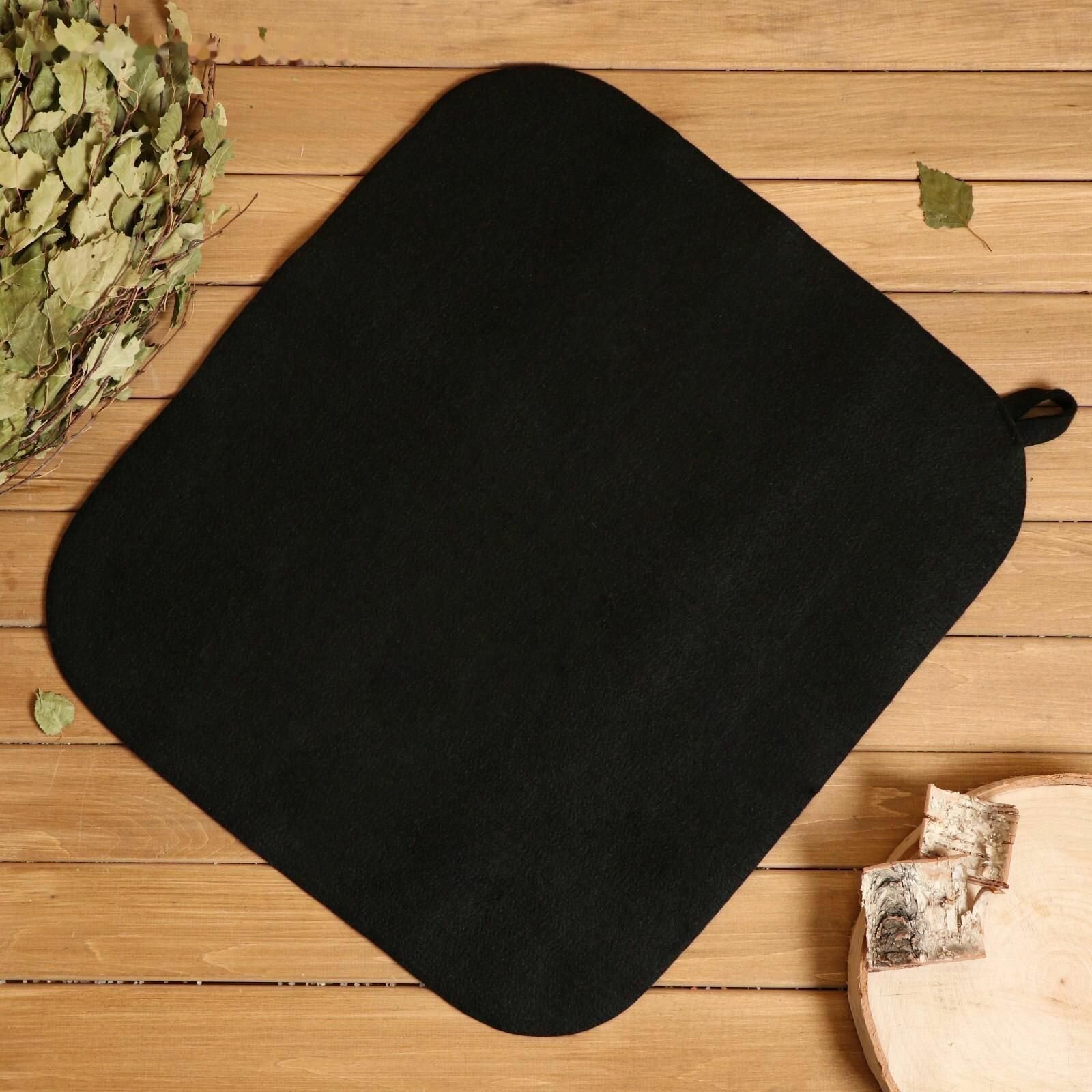 Коврик для бани 50х40 см черный войлок 1 шт для сауны и бани