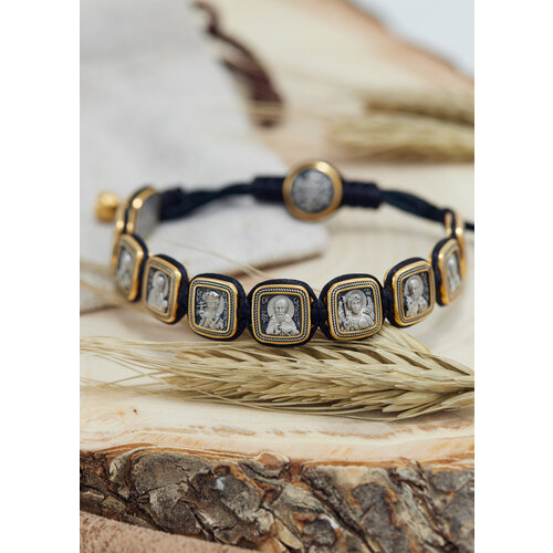 Браслет, серебро, 925 проба, золочение, чернение, родирование, длина 23 см.