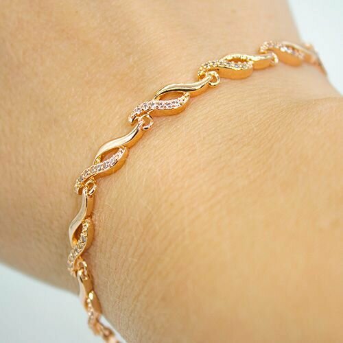 Браслет FJ Fallon Jewelry фианит искусственный камень золото 1163₽