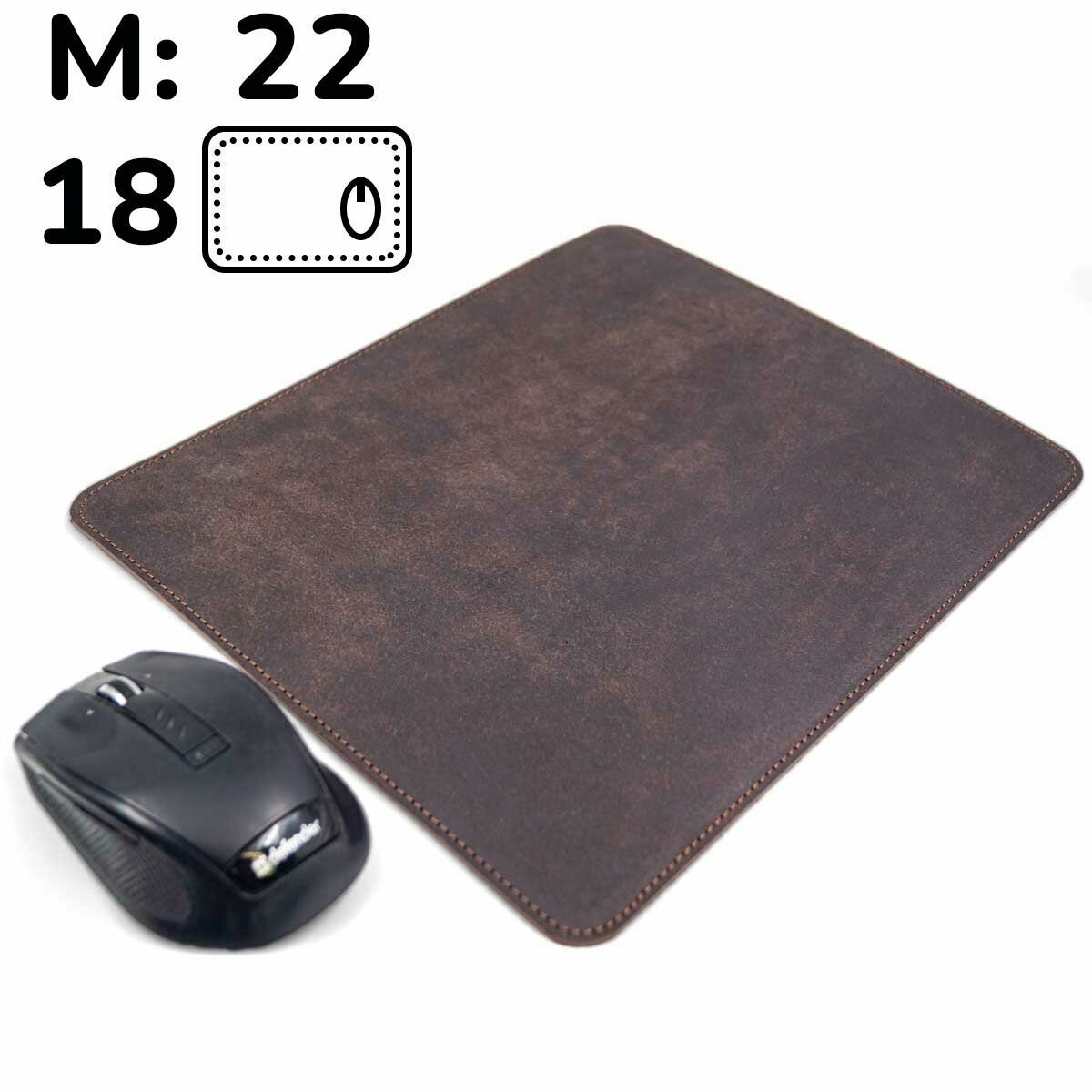Коврик 18 х 22 см для мышки из натуральной кожи Audmorr J, NewPad M Coffee