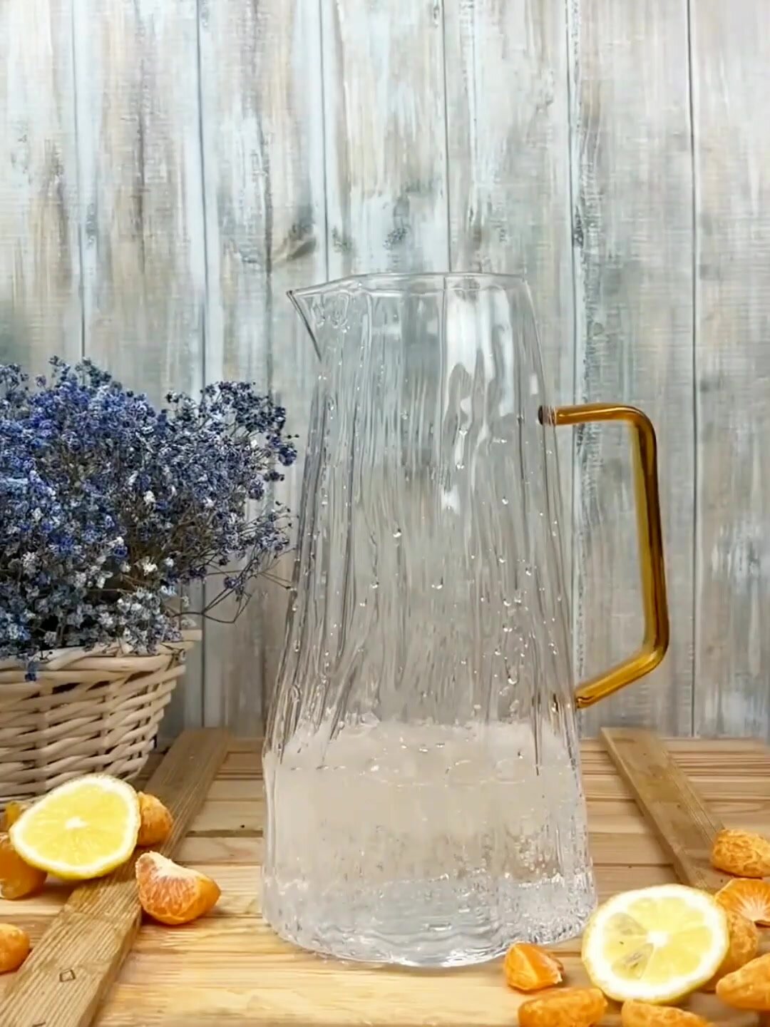 Кувшин для воды с крышкой стеклянный жаропрочный, 1800 мл, прозрачный — фото 1