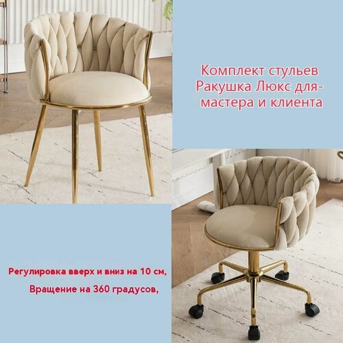 Изображение товара Комплект стульев Ракушка Люкс для мастера и клиента