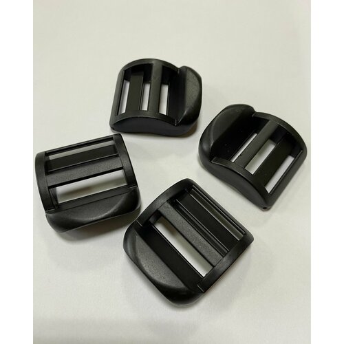 Пряжка пластиковая Регулировочная трехщелевая ширина 30мм черная, 2 шт