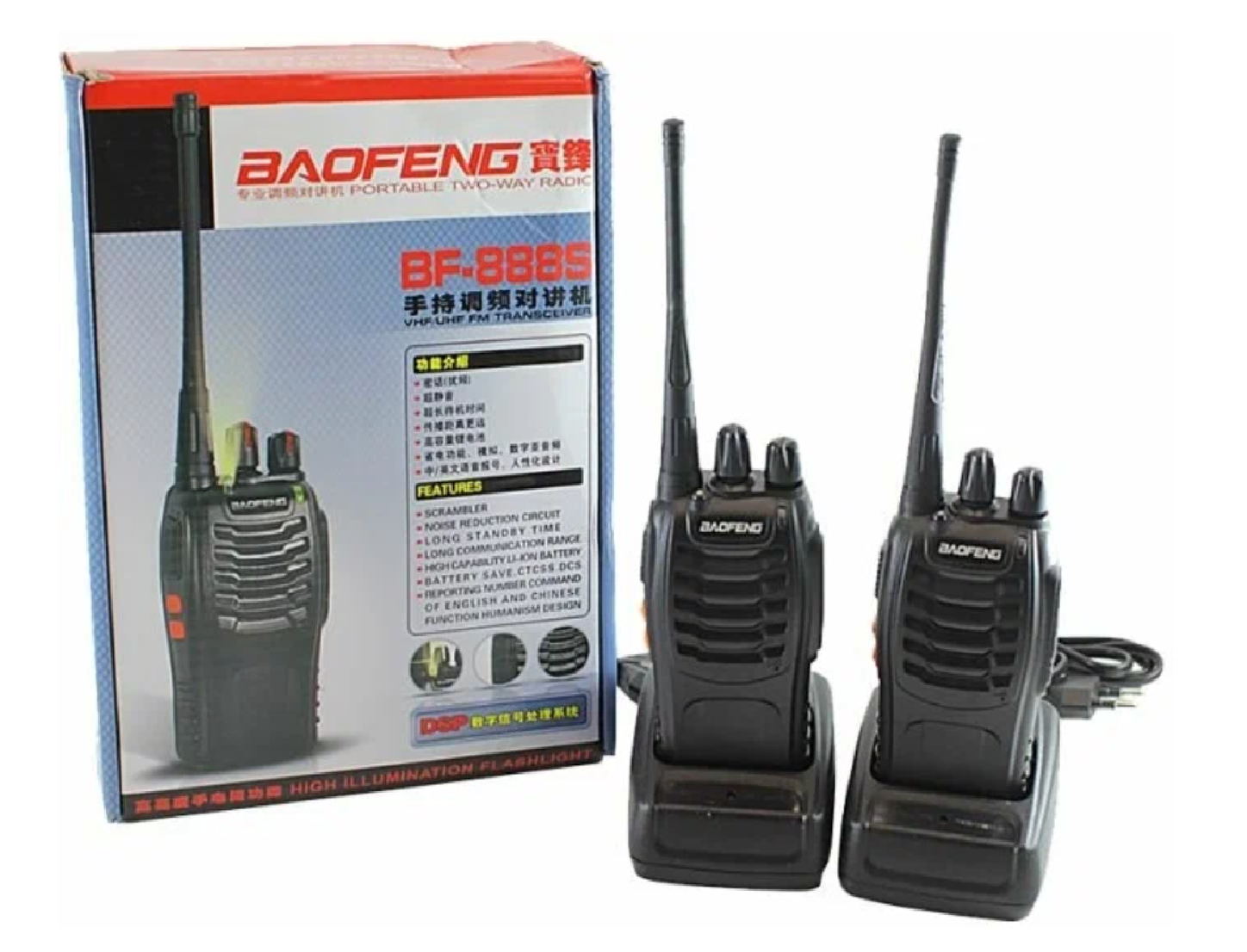 Комплект радиостанций Baofeng BF-888S Black, 1500mAh, черные (рации 2 шт.) — фото 1