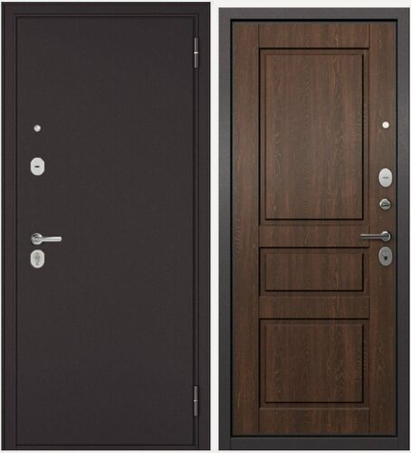 Изображение товара Дверь входная металлическая TRUST ECO 2 Шоколад букле-Дуб коньяк 860 правая